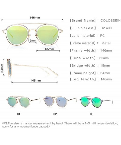 Aviator Pinglas Round Sunglasses Women Twin-beams Glasses Double PC Lens Brand Purple - Green - CD18YKUIM0U $18.92