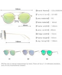 Aviator Pinglas Round Sunglasses Women Twin-beams Glasses Double PC Lens Brand Purple - Green - CD18YKUIM0U $10.74