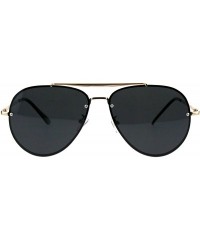 Aviator Polarized Lens Aviator Sunglasses Unisex Metal Top Bar Light Frame - Gold (Black) - CD18QCYN9RG $23.10