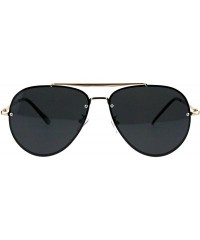 Aviator Polarized Lens Aviator Sunglasses Unisex Metal Top Bar Light Frame - Gold (Black) - CD18QCYN9RG $10.12