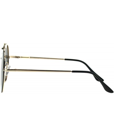 Aviator Polarized Lens Aviator Sunglasses Unisex Metal Top Bar Light Frame - Gold (Black) - CD18QCYN9RG $23.10