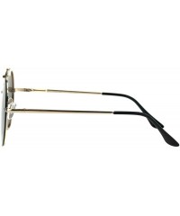 Aviator Polarized Lens Aviator Sunglasses Unisex Metal Top Bar Light Frame - Gold (Black) - CD18QCYN9RG $23.10