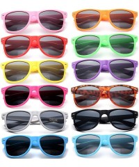 Square 12 Pack Vintage 80's Retro Unisex Neon Sunglasses Party Favors for Kids and Adults - Mixed Color - C5198DOYCWI $30.54