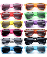 Square 12 Pack Vintage 80's Retro Unisex Neon Sunglasses Party Favors for Kids and Adults - Mixed Color - C5198DOYCWI $15.07