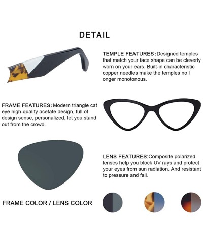 Cat Eye Cat Eye Sunglasses For Women with Vintage Retro style - Triangle Acetate frame Polarized Sunglasses - CD196727RS9 $27.47