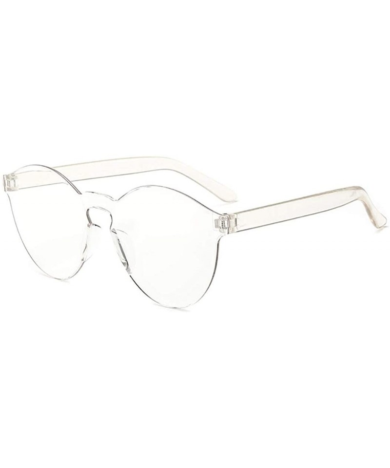 Round Unisex Fashion Candy Colors Round Outdoor Sunglasses Sunglasses - Transparent - C1190S4UZ53 $30.28