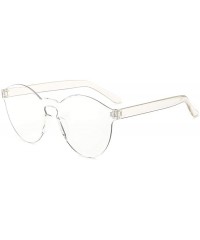 Round Unisex Fashion Candy Colors Round Outdoor Sunglasses Sunglasses - Transparent - C1190S4UZ53 $30.28