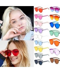 Round Unisex Fashion Candy Colors Round Outdoor Sunglasses Sunglasses - Transparent - C1190S4UZ53 $18.97