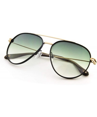 Aviator Aviator Metal Gradient Fashion Sunglasses For Men Outdoor UV Protection - Green - CV18SUWE98Q $98.13