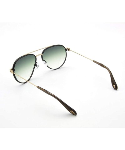 Aviator Aviator Metal Gradient Fashion Sunglasses For Men Outdoor UV Protection - Green - CV18SUWE98Q $65.42