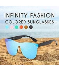 Rimless Infinity Fashion Colored Sunglasses for Men or Women - Green - CR18X7UNSNG $11.57