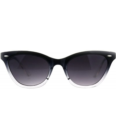 Oval Womens Oval Cateye Fashion Sunglasses Black & Color 2 Tone Shades UV 400 - Black Clear - CX18DQ9454W $21.09