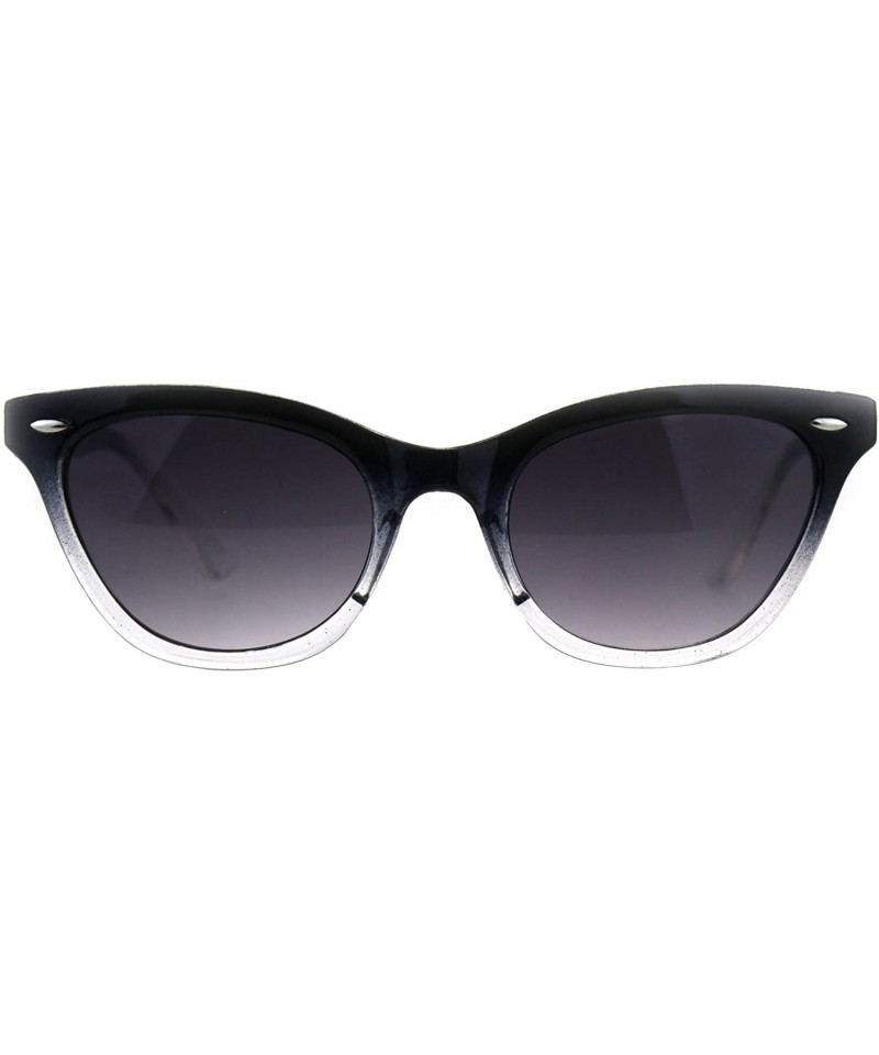 Oval Womens Oval Cateye Fashion Sunglasses Black & Color 2 Tone Shades UV 400 - Black Clear - CX18DQ9454W $21.09