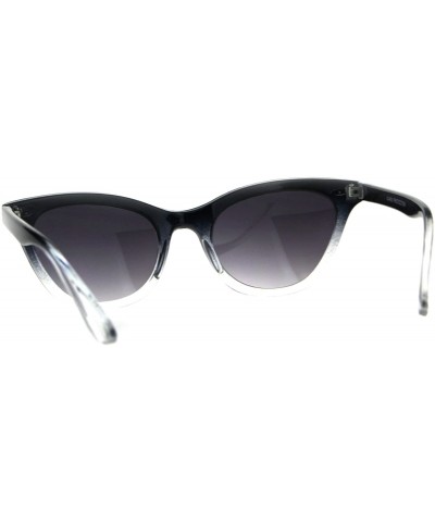 Oval Womens Oval Cateye Fashion Sunglasses Black & Color 2 Tone Shades UV 400 - Black Clear - CX18DQ9454W $21.09