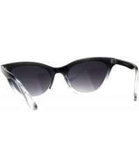 Oval Womens Oval Cateye Fashion Sunglasses Black & Color 2 Tone Shades UV 400 - Black Clear - CX18DQ9454W $21.09