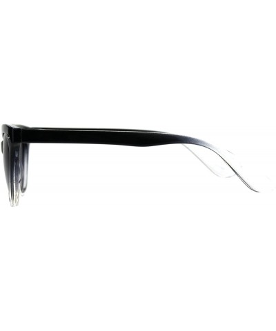 Oval Womens Oval Cateye Fashion Sunglasses Black & Color 2 Tone Shades UV 400 - Black Clear - CX18DQ9454W $11.23