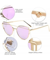 Wayfarer Cat Eye Mirrored Flat Lenses Street Fashion Metal Frame Women Sunglasses SJ1001 - C512G3Y2ACD $16.25