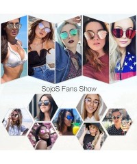 Wayfarer Cat Eye Mirrored Flat Lenses Street Fashion Metal Frame Women Sunglasses SJ1001 - C512G3Y2ACD $25.20