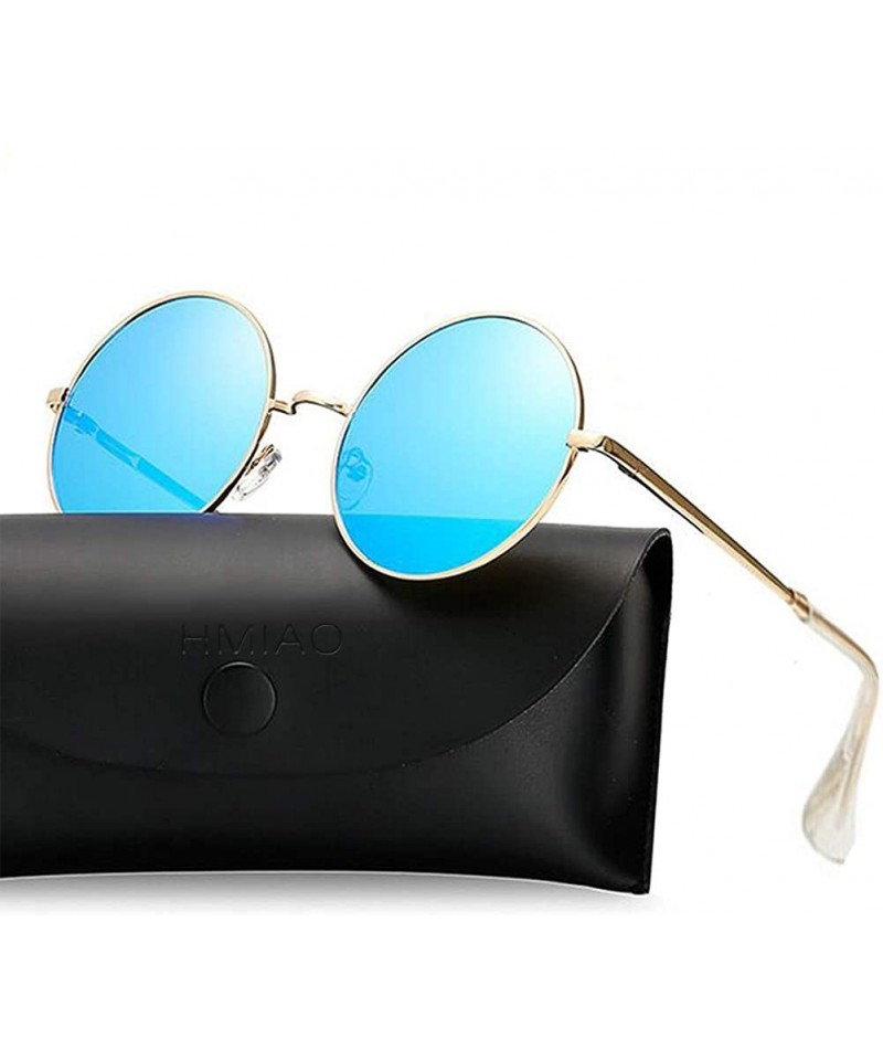 Aviator Small Round Vintage Mirror Lenses UV Protection Unisex Sunglasses - CM184C3YM6Q $6.65