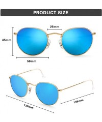 Aviator Small Round Vintage Mirror Lenses UV Protection Unisex Sunglasses - CM184C3YM6Q $6.65