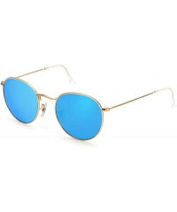 Aviator Small Round Vintage Mirror Lenses UV Protection Unisex Sunglasses - CM184C3YM6Q $6.65