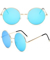 Aviator Small Round Vintage Mirror Lenses UV Protection Unisex Sunglasses - CM184C3YM6Q $6.65