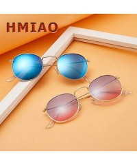Aviator Small Round Vintage Mirror Lenses UV Protection Unisex Sunglasses - CM184C3YM6Q $6.65