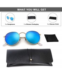 Aviator Small Round Vintage Mirror Lenses UV Protection Unisex Sunglasses - CM184C3YM6Q $6.65