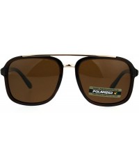 Rectangular Polarized Antiglare Mens Rectangular Plastic Racer Pilots Sunglasses - All Brown - C018C54DHSA $12.53