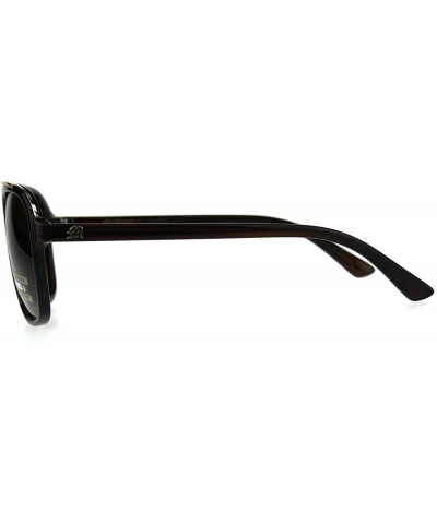 Rectangular Polarized Antiglare Mens Rectangular Plastic Racer Pilots Sunglasses - All Brown - C018C54DHSA $22.91