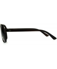 Rectangular Polarized Antiglare Mens Rectangular Plastic Racer Pilots Sunglasses - All Brown - C018C54DHSA $23.52