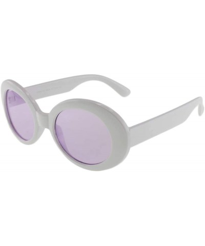 Oval Kurt - Celebrity Inspired Oval Sunglasses - Whitepurple - CR18S5CUKHX $13.01