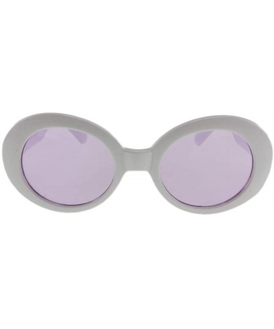 Oval Kurt - Celebrity Inspired Oval Sunglasses - Whitepurple - CR18S5CUKHX $22.62