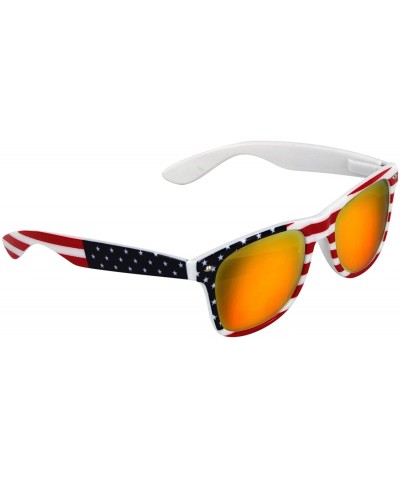 Square 3 Pairs American Patriot Flag Beach and July 4th Series Sunglasses -Red/Blue/Grey Lens - White - CG18QESKISH $16.94