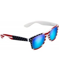 Square 3 Pairs American Patriot Flag Beach and July 4th Series Sunglasses -Red/Blue/Grey Lens - White - CG18QESKISH $27.48