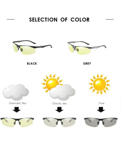 Goggle Unisex Riding Aluminum Night Vision Goggles for Men and Women Color Changing Sunglasses Polarized - Grey - CF18XIX3ZZO...
