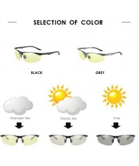 Goggle Unisex Riding Aluminum Night Vision Goggles for Men and Women Color Changing Sunglasses Polarized - Grey - CF18XIX3ZZO...