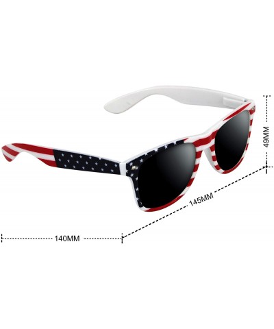 Square 3 Pairs American Patriot Flag Beach and July 4th Series Sunglasses -Red/Blue/Grey Lens - White - CG18QESKISH $27.48