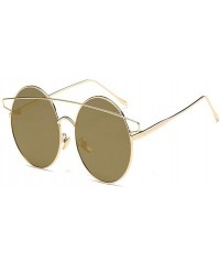 Round Fashion Vintage Beam Sunglasses Round Metal Frame UV400 Glasses Women Men Driving Sunglass - Tyrantg Gold - C11832XNLDR...