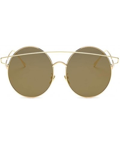 Round Fashion Vintage Beam Sunglasses Round Metal Frame UV400 Glasses Women Men Driving Sunglass - Tyrantg Gold - C11832XNLDR...