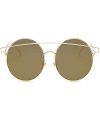 Round Fashion Vintage Beam Sunglasses Round Metal Frame UV400 Glasses Women Men Driving Sunglass - Tyrantg Gold - C11832XNLDR...