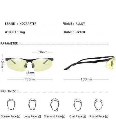 Goggle Unisex Riding Aluminum Night Vision Goggles for Men and Women Color Changing Sunglasses Polarized - Grey - CF18XIX3ZZO...