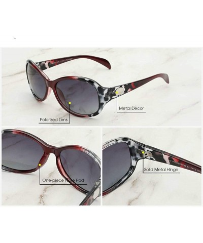Oval Women's Polarized Sunglasses Oval Sunglasses Retro Polarized Sunglasses - CK1900ZZCZM $51.02