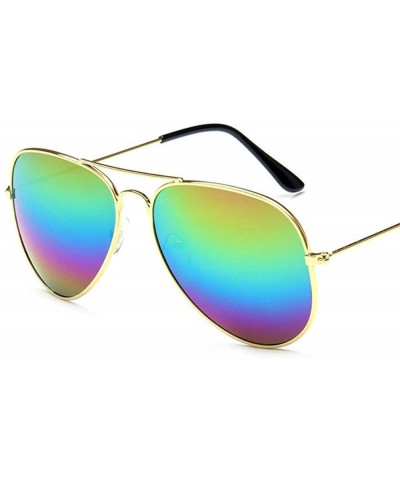 Rimless Women Fashion Round Frame Colorful Gradient Rimless Sunglasses - Multi - CJ18HAYU2C0 $9.15