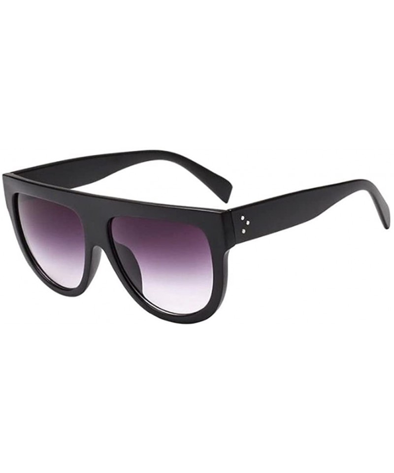 Shield Women Men Flat Top Shield Oversized Tortoise Sunglasses UV400 Retro - Color 2 - CH18CX9HQW0 $7.67