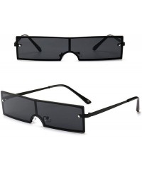 Square New Fashion Women Eyewear Casual Square Shape Sunglasses Sunglasses - Black - CG199XCCD9C $80.79