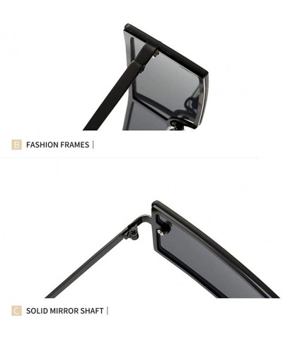 Square New Fashion Women Eyewear Casual Square Shape Sunglasses Sunglasses - Black - CG199XCCD9C $80.79