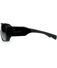 Rectangular Mens Shield Robotic Kush Gangster Plastic Mirrored Sunglasses - Gold Mirror - CZ180SUNGRZ $18.60
