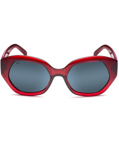 Cat Eye Polarized 80's Retro Cateye Sunglasses for Men Women - Red - C818EL4X64C $35.23