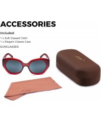 Cat Eye Polarized 80's Retro Cateye Sunglasses for Men Women - Red - C818EL4X64C $35.69
